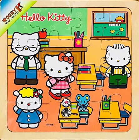 Woody Hello Kitty Okulda 2+ Yaş Büyük Boy Puzzle 16 Parça