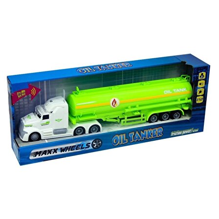 1:50 Maxx Wheels Sesli ve Işıklı Yakıt Tankeri - Yeşil Tank