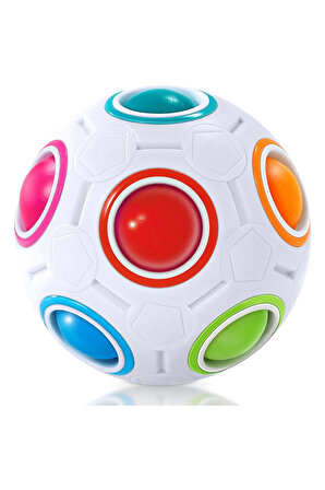 Sihirli Gökkuşağı Bulmaca Topu, Hız Küp Topu Eğlenceli Stres Giderici Sihirli Top Eğitici Zeka Oyunu