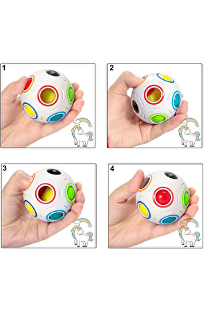 Sihirli Gökkuşağı Bulmaca Topu, Hız Küp Topu Eğlenceli Stres Giderici Sihirli Top Eğitici Zeka Oyunu