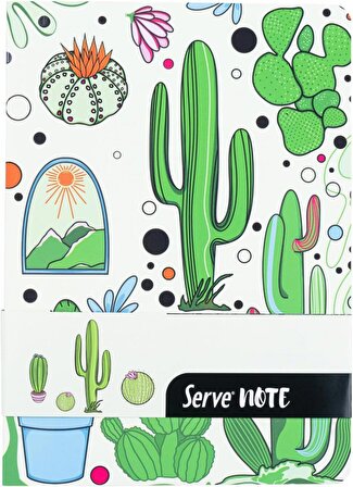Serve Note 15x21cm 120yp Çizgili Desenli Defter Elma Yeşili