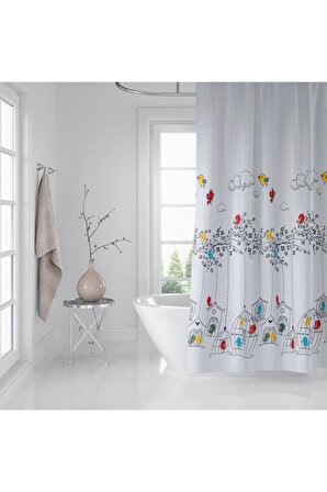 Banyo Perdesi - Tek Kanat Duş Perdesi, Polyester Kumaş Duşakabin Perdesi 180x200 Cm Küvet Perdesi