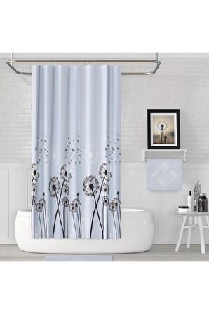 Banyo Perdesi Sonbahar Desen Yerli Üretim Duş Perdesi C-Halka Hediye 180x200cm Banyo Perdeleri