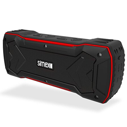 Simex Prix Su Geçirmez Bluetooth Hoparlör 20 Watt - Kırmızı Waterproof