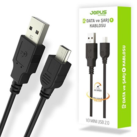 JOPUS Universal V3 Data Kablosu JO-DK01   Siyah