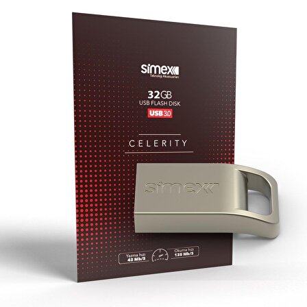 Simex USB Bellek SU-105 Celerity  3.0 Metal Gri 32GB