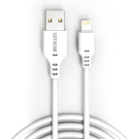 Simex iPhone 7\7 Plus Data Kablosu SPK-08 2mt Longly Beyaz