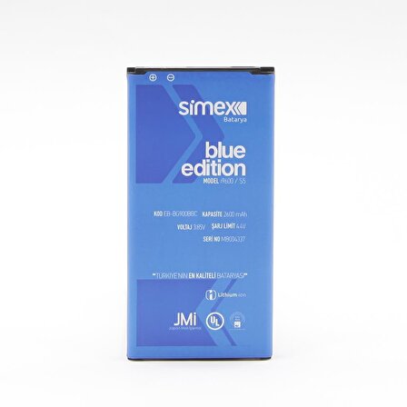 Simex I9600 Galaxy S5 BG900BBC SBT-03 Batarya Blue Edition