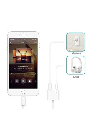 Jopus JO-IP09 iPhone Lightning Bluetooth Modlu Bağlantı 3.5mm Dönüştürücü Beyaz