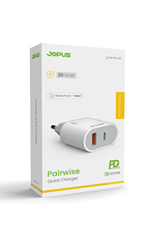Jopus Başlık JO-PD03 Pairwise USB / PD 20W Hızlı Sarj Cihazi