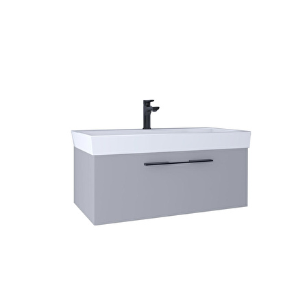 Kobos Glow 80 cm Lavabo Dolabı Light Grey KB710031