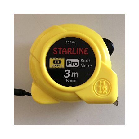 Starline 3G48W 16 mm 3 mt Profesyonel Şerit Metre