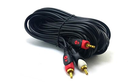 electroon 2RCA 3,5mm Stereo Kablo 5 Metre Gold