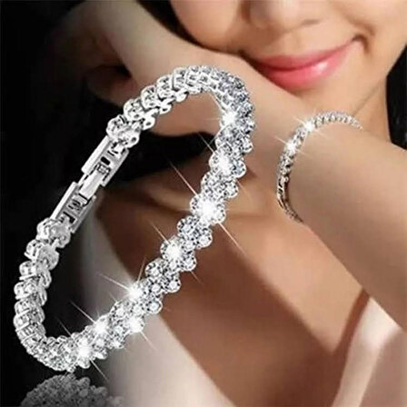 Gogoey Kadın kristal bilezik kalp elmas moda bileklik takı trend lüks künye KK1256