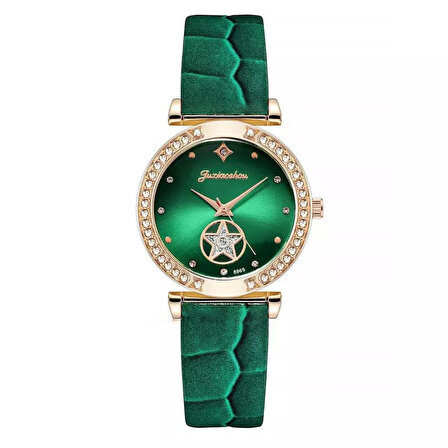  Gogoey Kadın Kol Saati + Bileklik Lüks Moda Şık Trend Bayan Set Saat Yeşil Rose Gold