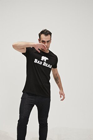 Bad Bear O Yaka Baskılı Siyah Erkek T-Shirt 19.01.07.002 BAD BEAR TEE