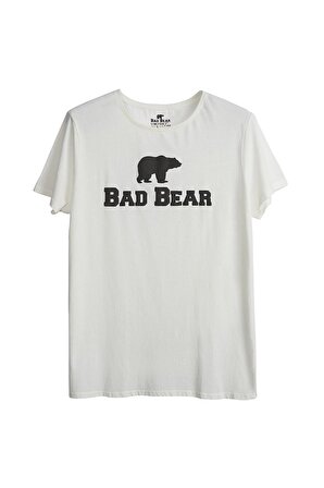 Bad Bear O Yaka Baskılı Beyaz Erkek T-Shirt 19.01.07.002 BAD BEAR TEE