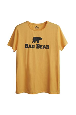 Bad Bear O Yaka Baskılı Hardal Erkek T-Shirt 19.01.07.002 BAD BEAR TEE