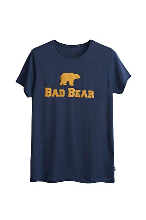 Bad Bear O Yaka Baskılı Mavi Erkek T-Shirt BAD BEAR TEE