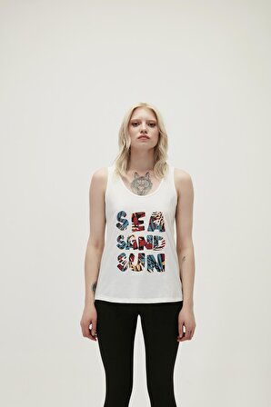 Bad Bear Kadın Kırık Beyaz Atlet Sea Sand Sun Tank