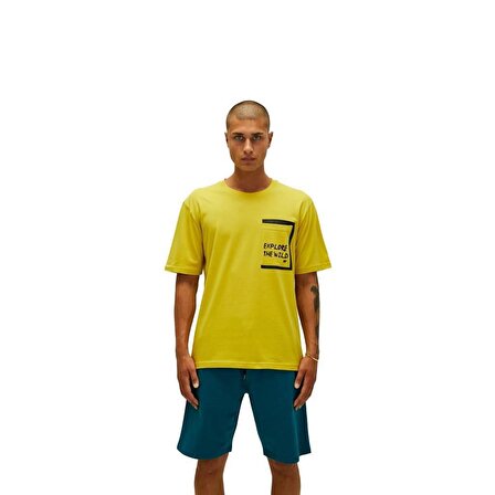 Bad Bear O Yaka Baskılı Sarı Erkek T-Shirt 22.01.07.044_EXPLORE T-SHIRT