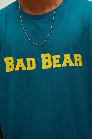 Bad Bear O Yaka Baskılı Petrol Erkek T-Shirt 22.01.07.053_TITLE T-SHIRT
