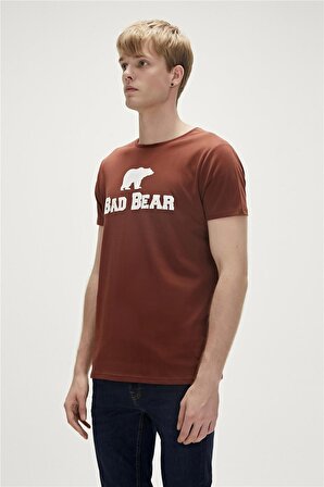 Bad Bear Baskılı Kahve Erkek T-Shirt 19.01.07.002_BAD BEAR TEE