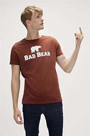 Bad Bear Baskılı Kahve Erkek T-Shirt 19.01.07.002_BAD BEAR TEE