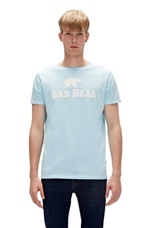 Bear Tee T-Shirt Gök Mavi Logo Baskılı Erkek Tişört 
