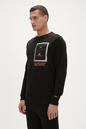 Bad Bear Reflect Crewneck Siyah Erkek Sweatshirt 23.02.12.022-C01