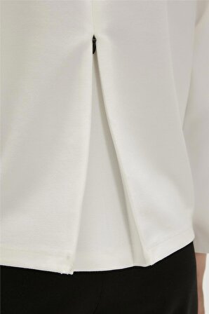 Lexi Half-Zip Off-White Beyaz Yarım Fermuarlı Kadın Sweatshirt