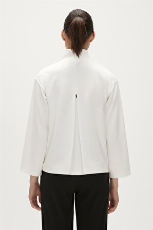 Lexi Half-Zip Off-White Beyaz Yarım Fermuarlı Kadın Sweatshirt