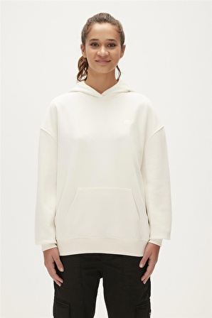 Sky Hoodie Off-White Beyaz Baskılı Kapüşonlu Kadın Sweatshirt 