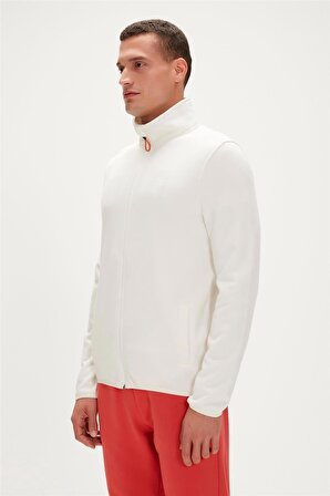 Bowie Full-Zip Marshmallow Beyaz Fermuarlı Erkek Polar Sweatshirt 23.02.21.001