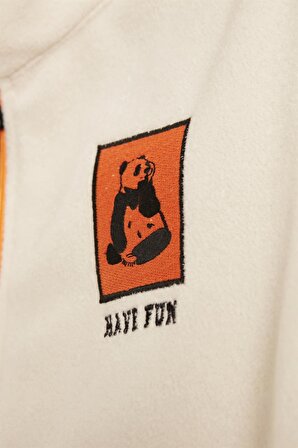 Fun Full-Zip Kids Marshmallow Beyaz  Fermuarlı Çocuk Polar Sweatshirt