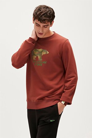 Bad Bear RE-FINGER CREWNECK Turuncu Erkek Sweatshirt