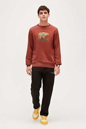 Bad Bear RE-FINGER CREWNECK Turuncu Erkek Sweatshirt