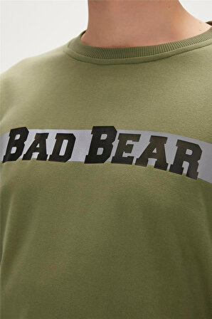 Bad Bear REFLECT BEAR CREWNECK Haki Erkek Sweatshirt