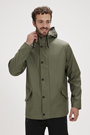 Patrol Raincoat Thyme Yeşil  Erkek Kapüşonlu Yağmurluk 