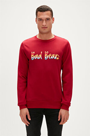 Bad Bear MANUSCRIPT CREWNECK KIRMIZI Erkek Sweatshirt