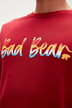 Bad Bear MANUSCRIPT CREWNECK KIRMIZI Erkek Sweatshirt