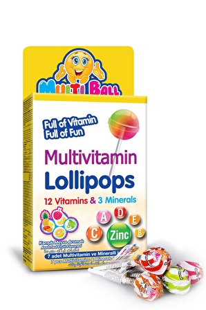 Multiball Mültivitamin Lolipop 7 Adet