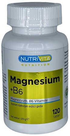 Nutrivita Nutrition Magnesium Vitamin B6 Vitamini 120 Tablet Magnezyum 