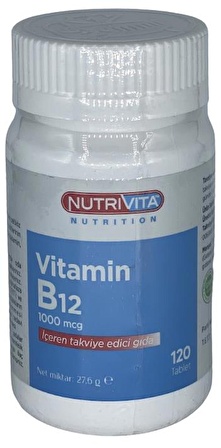 Nutrivita Nutrition Vitamin B12 Vitamini 1000 Mcg 120 Tablet 