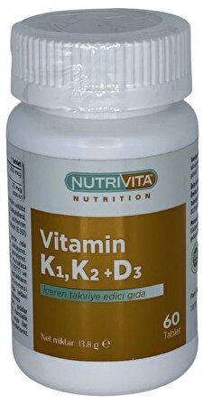 Nutrivita Nutrition Vitamin K1 Vitamin K2 Vitamin D3 Vitamini 60 Tablet 