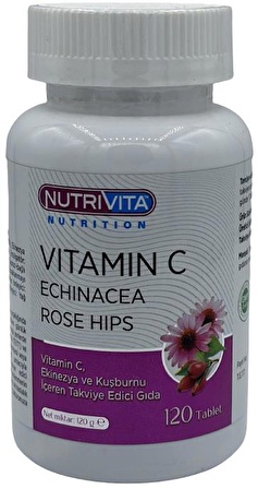 Nutrivita Nutrition Vitamin C Vitamini Echinacea 120 Tablet Ekinezya Kuşburnu Ekstresi 