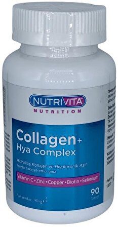 Nutrivita Nutrition Collagen Hya Complex 90 Tablet Kolajen Hyaluronik Asit Kompleks