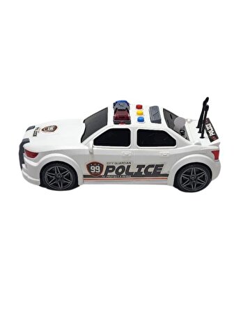 Ctoy Işıklı ve Sesli Beyaz Polis Arabası - New