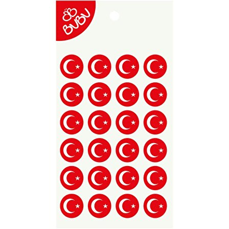 Bu-Bu Sticker Türk Bayrağı Yuvarlak LS0038