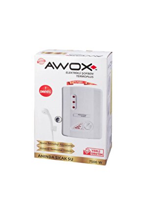 Awox Termoplus Elektrikli Şofben (4 ADET-1KOLİ) Elektrikli Şofben 7 Emniyetli Ani Su Isıtıcı